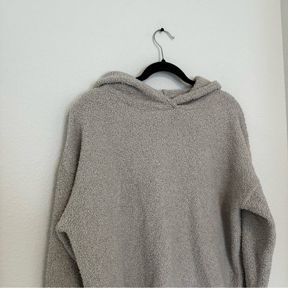 UGG Fluffy Soft Cozy Pullover Hoodie Side Slits Light Gray Size XL Women’s - Picture 2 of 8